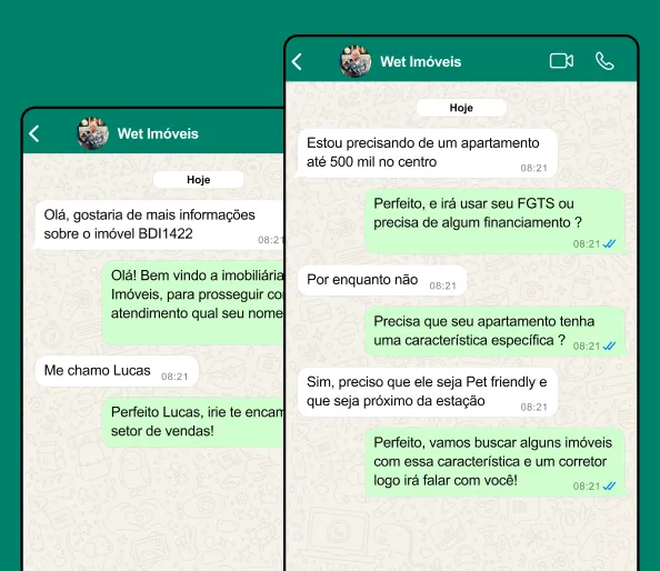 Tela do BDI Zap qualificando um lead no WhatsApp